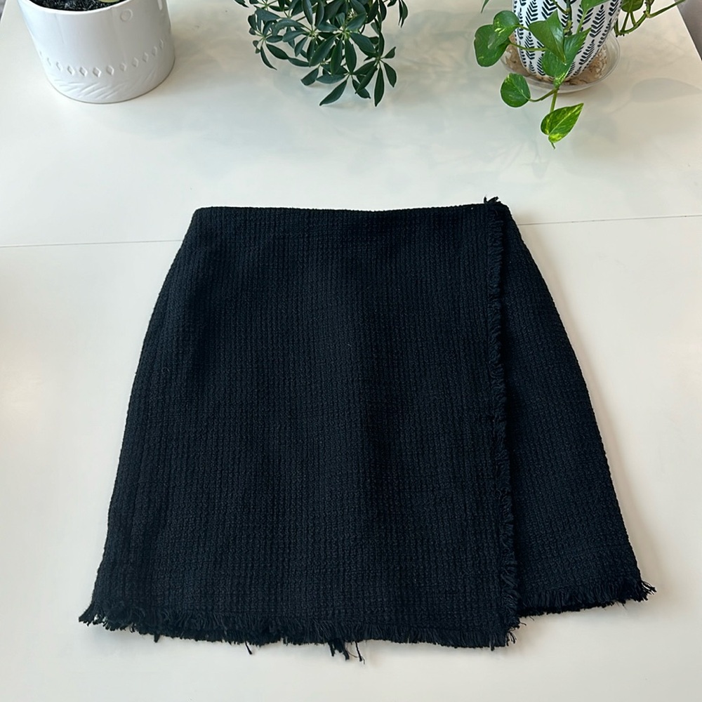 Ann Taylor Womens Skirt Twill Knit Fringe